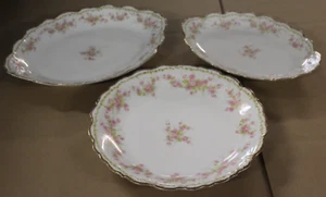 3 Limoges Elite Works Bawo & Dotter Pink Floral Garland Oval & Round Platters - Picture 1 of 8
