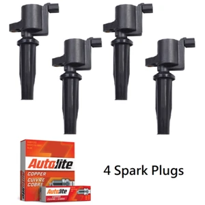 4X Ignition Coil & 4X Autolite Spark Plug for 2004-2013 Ford Focus 2.0L FD505 - Picture 1 of 5