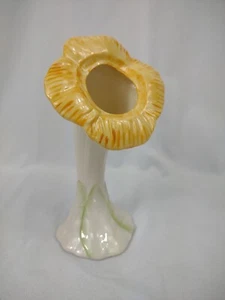 Vintage Belleek In Retrospect 2002 Sunflower Vase Porcelain Floral 7.5" yellow - Picture 1 of 12