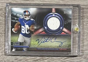 2014 Topps #TAR-VC Victor Cruz Jersey Relics AUTO #/50 - Picture 1 of 2