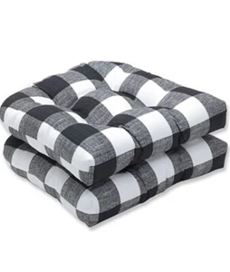 Stratford Home Black Checkered Indoor Outdoor Cushions (Set Of Two) - Picture 1 of 1