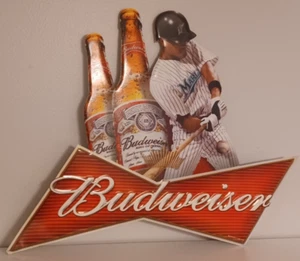 2001 Budweiser Bowtie Florida Marlins Tin Sign Beer 30" x 25" - Picture 1 of 7