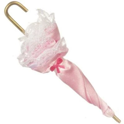 CASA DE MUÑECAS Paraguas Victoriano Dama Rosa Blanco Encaje G7159 Miniatura Foto 1 de 3