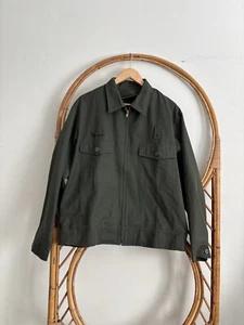 Vintage 90's Army Green Work Jacket Large  - Picture 1 of 8