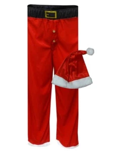 Pantalones de dormir y sombrero de Papá Noel de terciopelo rojo Mad Engine para hombre - Imagen 1 de 1