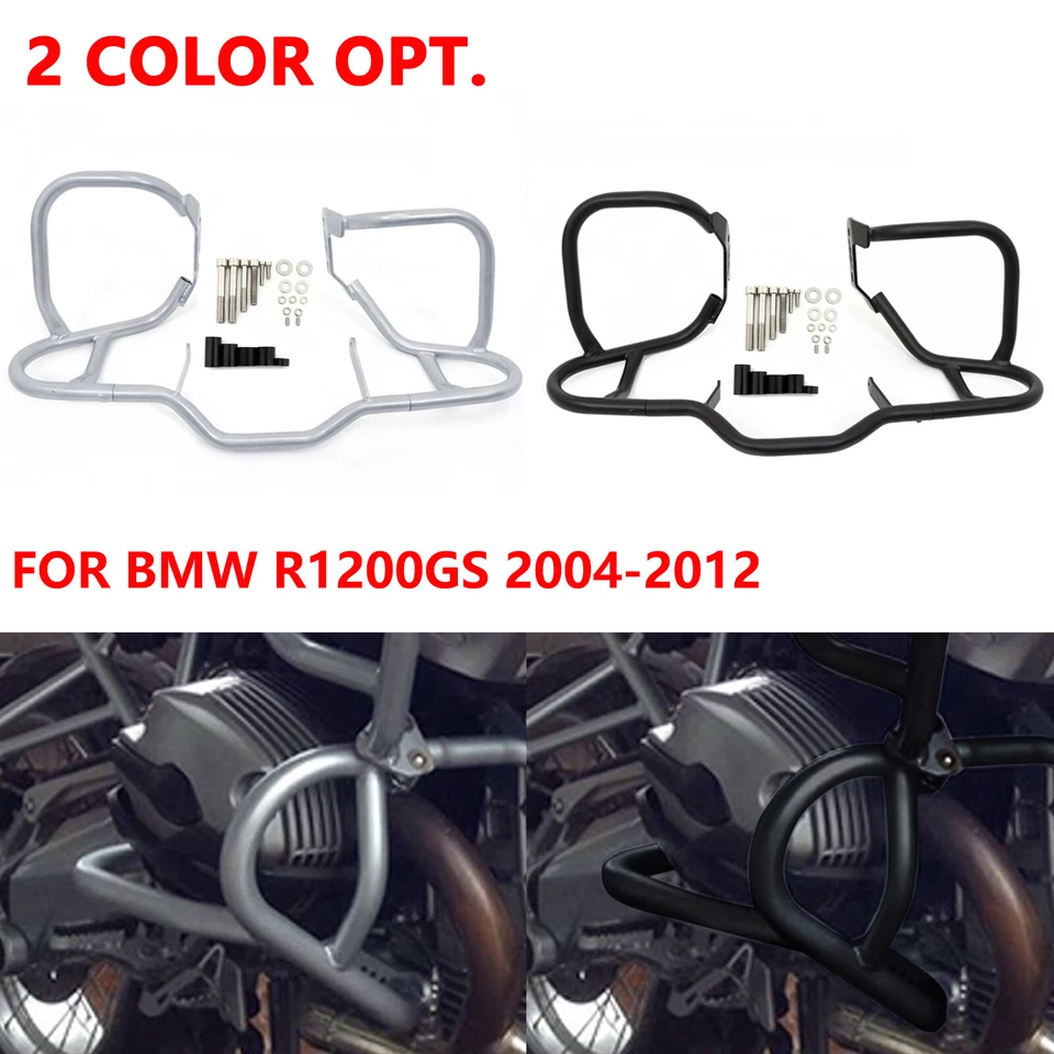 Barra de choque inferior plateada/negra para BMW R1200GS 2004-2012  Foto 1 de 4