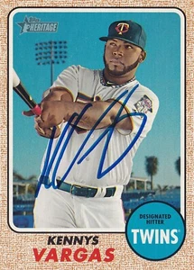 KENNYS VARGAS SIGNED AUTO'D 2017 TOPPS HERITAGE CARD #304 MINNESOTA TWINS PR WBC - Picture 1 of 4