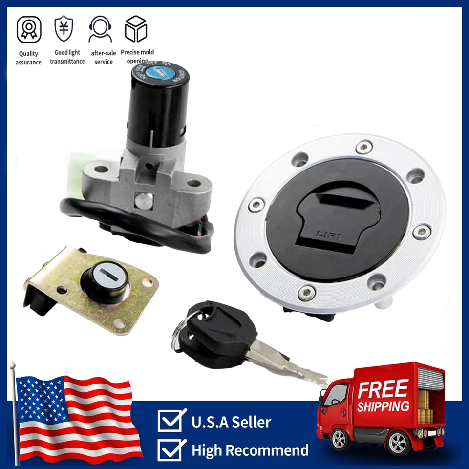 Fit For GSF250 GSX400 GSX600 GSX750 GSF400 Ignition Switch Lock Fuel Gas Cap Set Foto 1 de 4
