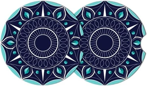 Auto Untersetzer 2 Stück, Keramik Blau Getränkehalter für Getränke Saugfähig Stein Marine  - Bild 1 von 7