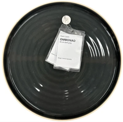 New IKEA OMBONAD Dark Gray Plate 2 Pack (10 ") 205.029.58 - Image 1 of 4