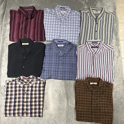 Lot Of 8 Tommy Bahama Shirt Mens XL Multi Color Button Down Long Sleeve Silk - Image 1 of 4