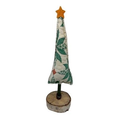 NEW Handmade Repurposed Christmas Tree~Vintage Quilt~Bobbin Trunk~Birch Base - Image 1 of 4