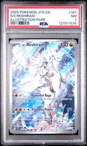 PSA 7 N'S Reshiram Illustration #167 2025 Pokemon Jtg Journey Together 127011535 - Picture 1 of 2