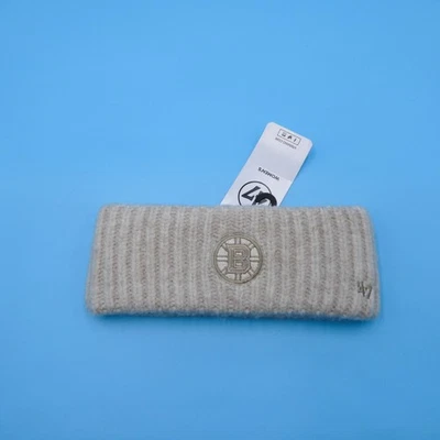 Diadema de invierno marca Boston Bruins '47 para mujer beige tejida NHL hockey banda para sudar Foto 1 de 4
