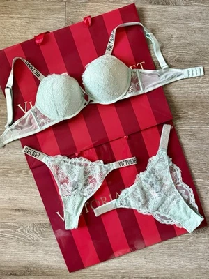 Victoria's Secret Bombshell Correas Brillantes Muy Sexy 3 Piezas Juego como nuevo 36B/L nuevo con etiquetas Foto 1 de 2