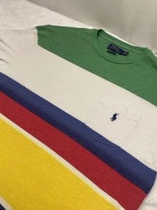 Polo Ralph Lauren Herren Orange Multi Ombre Streifen Klassische Passform Größe Medium - Bild 1 von 6