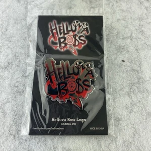 Prendedor de esmalte plateado con logotipo Helluva Boss - Imagen 1 de 2