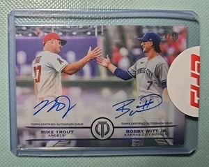 2025 Topps Tribute True To The Game Bobby Witt Jr Mike Trout Dual Auto #TTG-TW - Bild 1 von 2