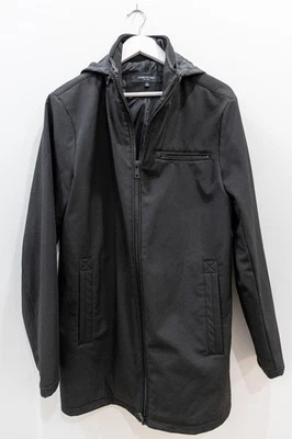 Men's Size M Kenneth Cole Hidden Rain Hood Full Zip Front Closure Jacket Black - Image 1 of 4