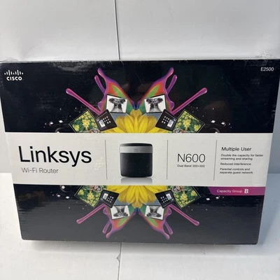 Linksys E2500 N600 Advanced High Speed Simultaneous Dual-Band Wireless-N Router - Image 1 of 4