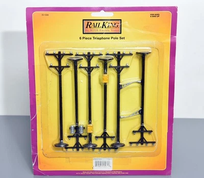 MTH 30-1088 Telephone Pole Set w/ transformers, lights – 6 pieces – EX - Image 1 of 3