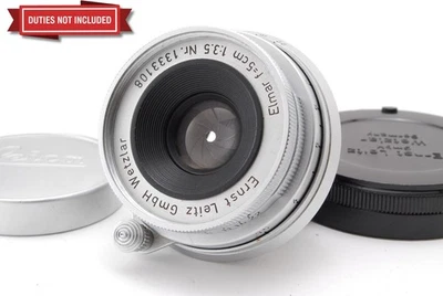 Leitz Leica 5cm 50mm F3.5 Collapsible Elmar M Mount Lens W/caps from Japan MINT - Image 1 of 4
