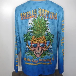 Florida Keys Brewing Co GRANDE Malliente Butt IPA Local Cerveza Sol UV Camisa Manga Larga - Imagen 1 de 19