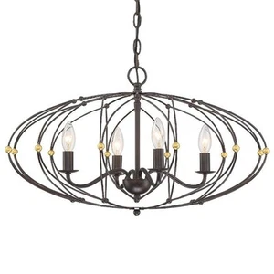 Crystorama Zucca 4-Light Chandelier in English Bronze And Antique Gold - Picture 1 of 4