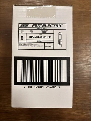 Feit Electric BP25G8/850/LED 75602 120V 3000K G8 Base 25 Watt Box Of 6 - Image 1 of 4