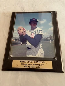 Fergie Jenkins Chicago Cubs HOF 1991 walnut autographed 8x10 wall plaque! - Picture 1 of 4