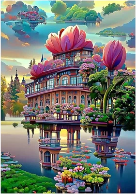 Yqsibth 5D Diamond Painting Kits, DIY Castle Diamond Art Kits, Full Drill Arts a