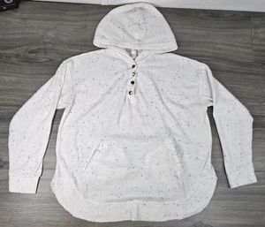 Sweatshirt Project Kapuzenshirt Damen Large weiß gesprenkelt Stretch - Bild 1 von 13
