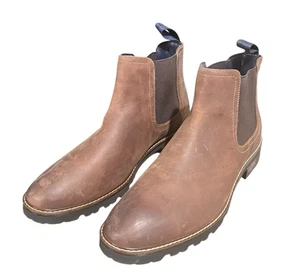 Florsheim Brown Leather Renegade Plain Toe Gore Chelsea Boot Size 9.5 W - Picture 1 of 7
