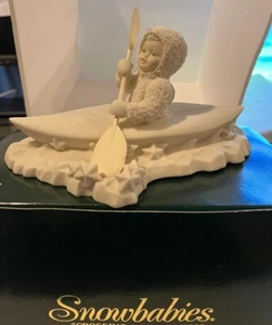 DEPT 56 Snowbabies "CROSSING STARRY SKIES" # 6834-9 RETIRED ROWING KAYAK - Picture 1 of 16