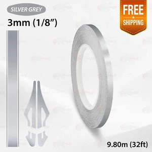 SILVER GRAY 1/8" 3mm PIN STRIPE Car Model Streamline TAPE Decal Vinyl Sticker - Picture 1 of 12