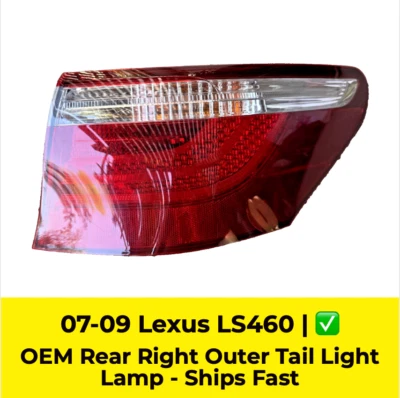 07-09 Lexus LS460 LS460L luz trasera derecha lado pasajero exterior lámpara OEM Foto 1 de 4