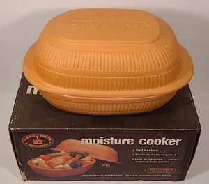 Terra Cotta Gourmet ,Terra Ware, Clay Moisture Cooker New In Box ~ Vintage - Picture 1 of 22