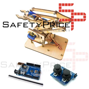 Brazo Robotico mecanico acrilico 4 DOF Arduino Kit completo color Madera - Imagen 1 de 6