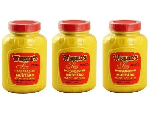 Paquete de 3 paquetes de 16 oz. Mostaza preparada para rábano picante Webers (3) 16 OZ Contenedores Foto 1 de 1