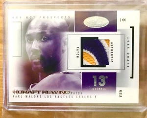 Karl Malone 4/23 PATCH Hot Prospects Draft Rewind Hoops Fleer Lakers HOF 2004-05 - Picture 1 of 4