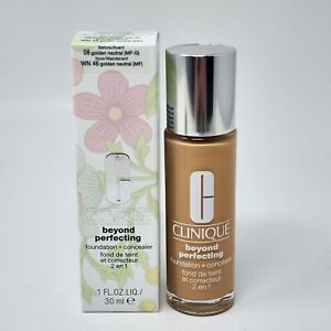 New Clinique Beyond Perfecting Foundation + Concealer WN 46 Golden Neutral 1oz