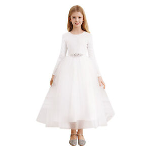 Kids Girls Sundress Princess Ball Gowns Special Dress Long Sleeve Dance Wear