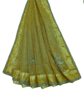 Vintage Dupatta Long Stole Net Fabric Embroidered Shawl Woman Hijab LD7099