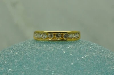 14K Yellow Gold 8 stone cz anniversary ring band size 7.75 - Image 1 of 4