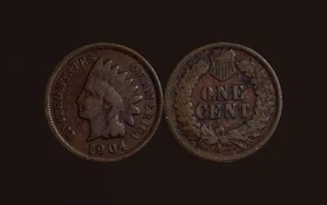 1904 Indian Head Cent Bronze Penny 1c Coin (FM242) - Picture 1 of 3
