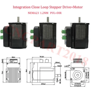 1.2Nm 3Axis Nema23 Closed-loop Stepper Motor Driver Integrated Router Kit 3A 36V - Picture 1 of 12
