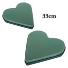 Funeral Foam Love Heart - Wet Memorial Flower Tribute Plastic Backed Oasis 33cm