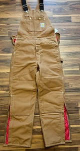 NWT Carhartt Bib Overalls Duck Quilt Lined Men 32x32 Double Knee R02 BRN USA - Picture 1 of 6