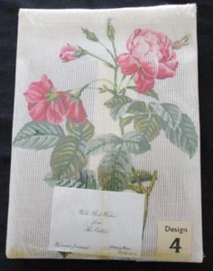 VINTAGE WOMAN'S JOURNAL REDOUTE ROSE NEEDLEWORK TAPESTRY KIT 4 1959 NEW RARE - Picture 1 of 6
