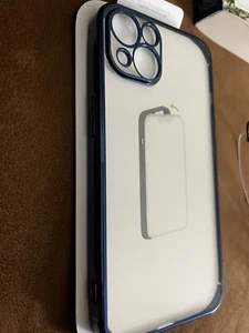 Luxus Beschichtung Rahmen Silikon Transparent Hülle für iPhone 13 - Blau - Bild 1 von 2